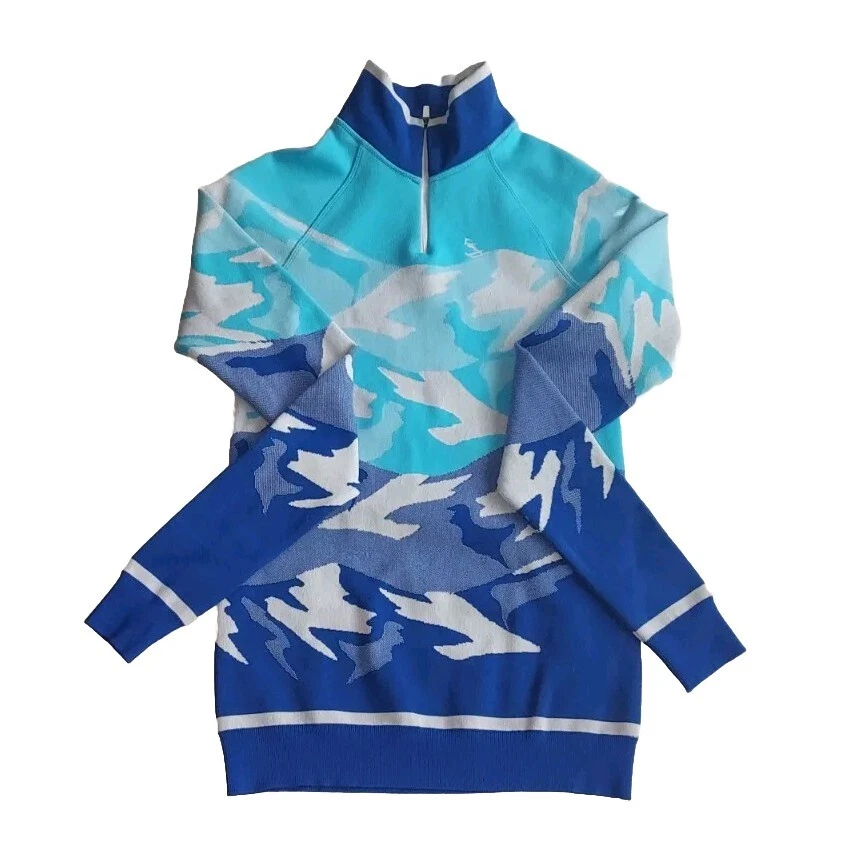 Sweaty Betty Mountain Graphic Ski Base Layer Warm Top Blue Size S Small