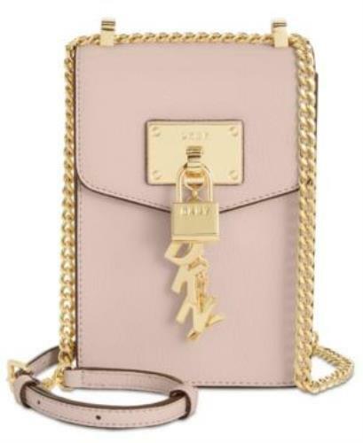 dkny elissa leather chain strap signature crossbody