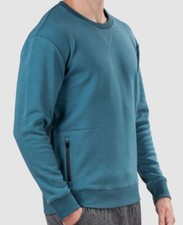 84 Natori Men's Green Classic-Fit Fleece Pajama Sweatshirt Crewneck Sweater S