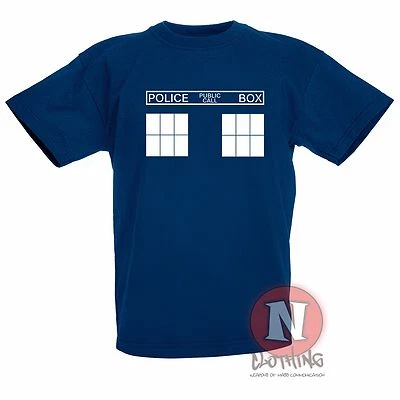 NAUGHTEES CLOTHING Tardis Kinder Kinder T-Shirt 3-13 Jahre bedruckt Dr. Who Fan Whovian