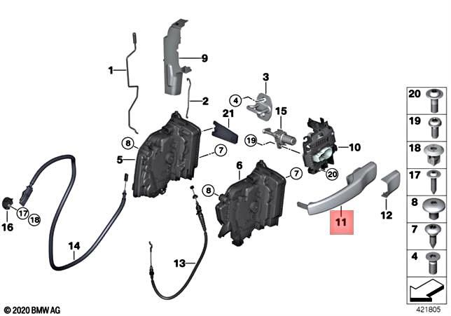 Genuine BMW I I3 I3s I01 i3 120Ah Handle Bracket Left Prime-Coated 