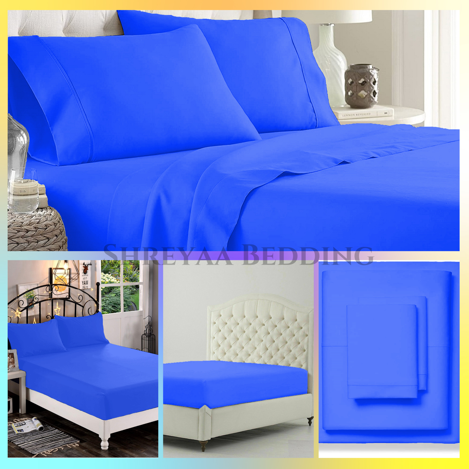 Gracy Bed Sheets Collection - 1200TC - Organic Cotton - Select Item - Royal Blue-image