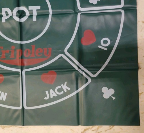 Vintage 1960's CADACO TRIPOLEY Vinyl Game Mat Hearts Poker - Picture 6 of 13