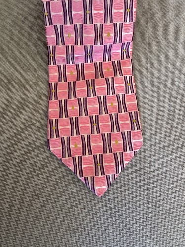 Robert Talbot Best of Class Pink Geometric Silk Tie - Picture 2 of 7