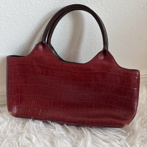 Kenneth Cole New York Burgund Handtasche Retro Elegant Chic Edel Schultertasche