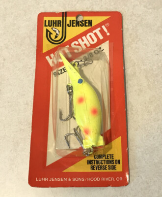Vintage Luhr Jensen Pre Rapala Hot Shot 20 CHARTREUSE FIRE DOT Lure NEW