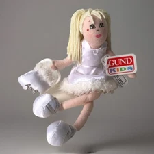 7" Gund Kids Gemstone Girlz April Doll Keychain White 20104 New
