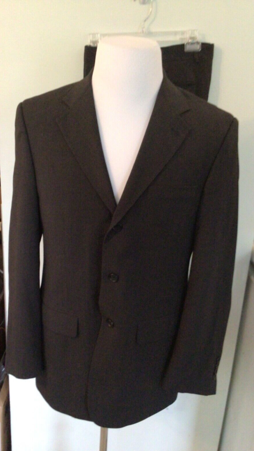 S K Famous Brands Men s 2pc Black Check Suit 3 Button SZ 38R Daniel s-k-famous-brands-men-s-2pc-black-check-suit-3-button-sz-38r-daniel
