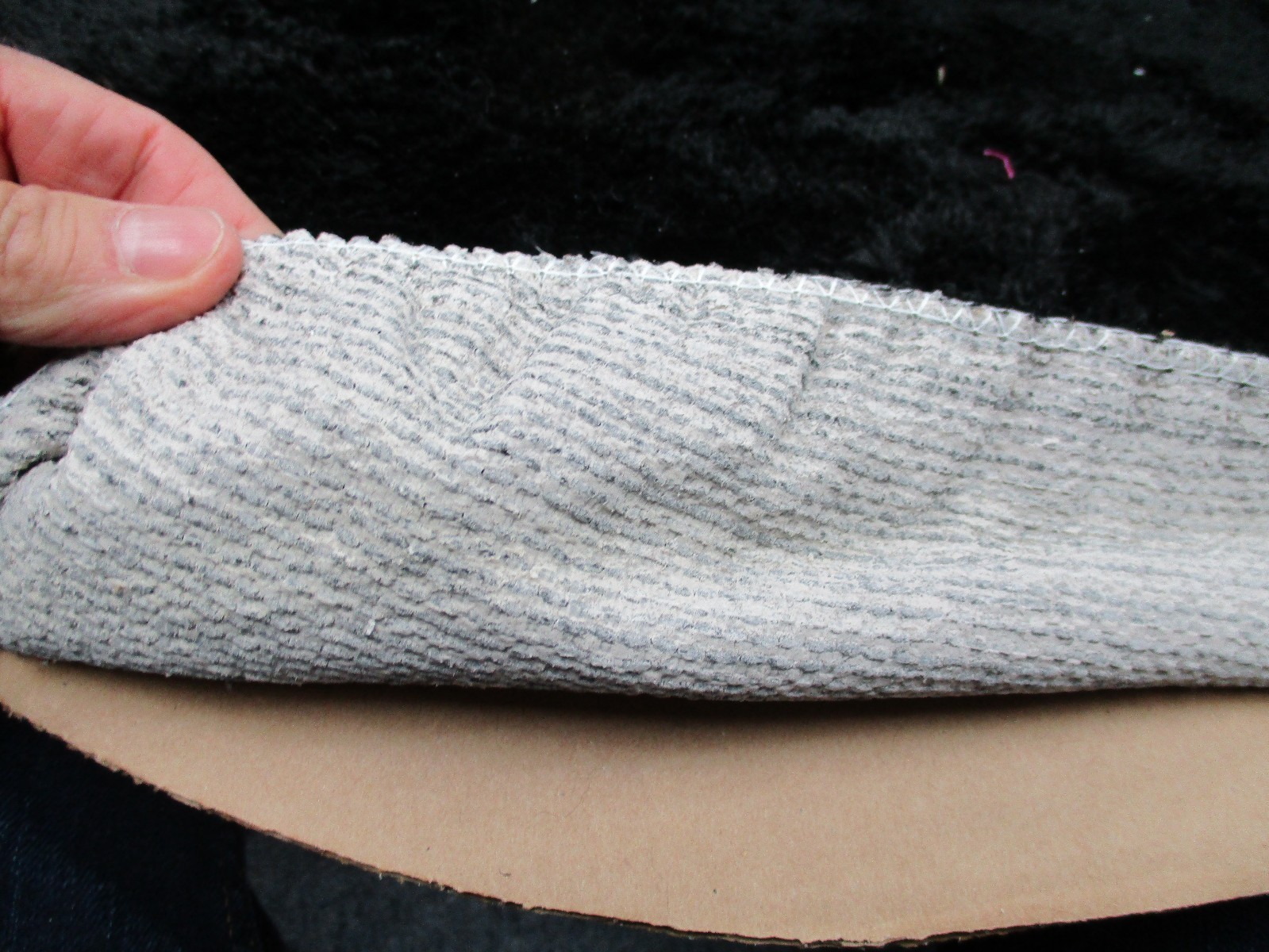 BATHROOM TERRY CLOTH TOILET SEAT ELONGATED LID COVER BLACK MADE IN USA