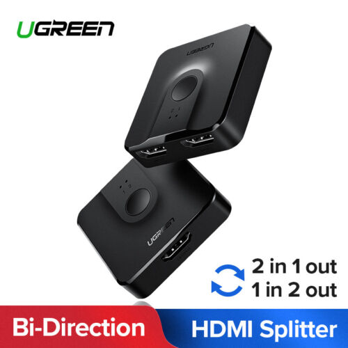 Ugreen 2 IN 1 OUT HDMI Switch Bi-Directional HDMI Splitter for PS4/3 TV Box - Picture 1 of 6