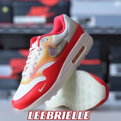 Nike Air Max '87 PRM Soft Vinyl Sail Metallic Silver Red FN7683