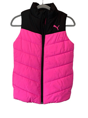 Puma Forever Better Quilted Puffer Vest Full Zip Girls Size M 10/12