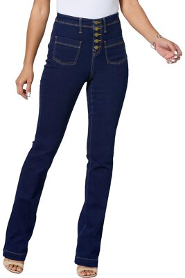 Dg2 By Diane Gilman Virtual Stretch Denim Pull On Bootcut Jean Indigo 