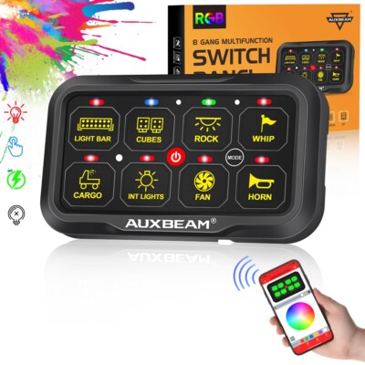 Auxbeam RGB 8 Gang Switch Panel Box Electronic Relay System For GMC Sierra 1500