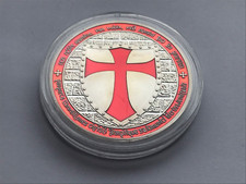 Maçonnique Chevaliers Templiers, Croix Rouge Monnaie, Token, Souvenir, Médaille