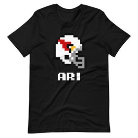 Arizona Cardinals NES Football Helmet 8-bit Tecmo Super Bowl Retro Tee T-Shirt