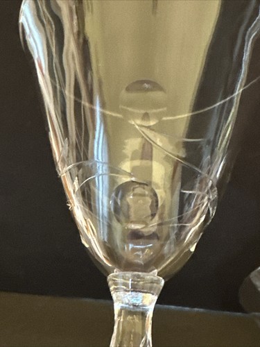 Nancy Prentiss Enchanting Orchid Water Goblets Glass Crystal 6 7/8" Set Of 4 - Picture 10 of 11