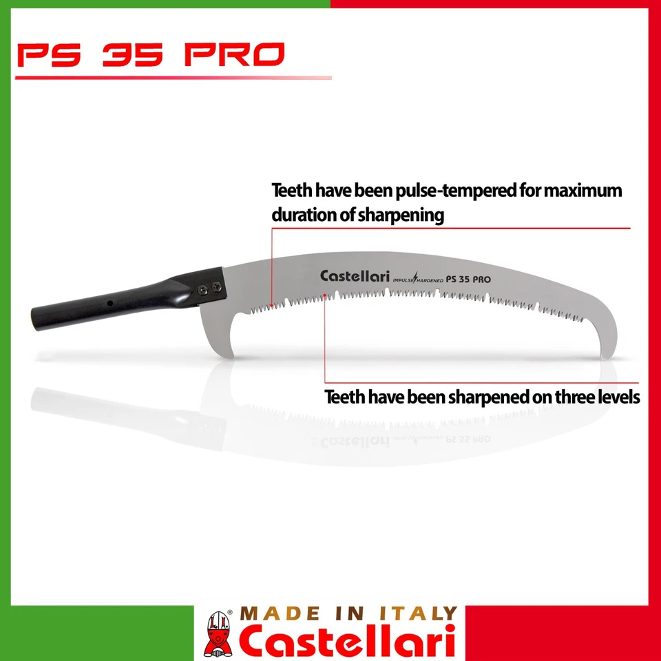 CASTELLARI PS35pro 35 cm Curved Blade Telescopic Pruning high branch Pole Saw - image 3 of 4
