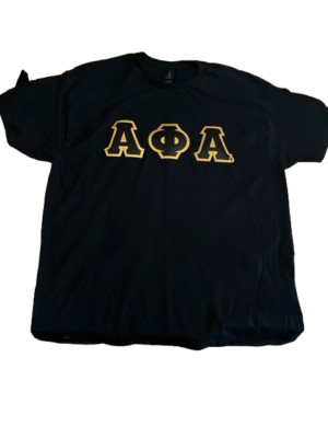 Alpha Phi Alpha Short Sleeve Black T Shirt w/ 4'' Greek Embroidered sz 2XL