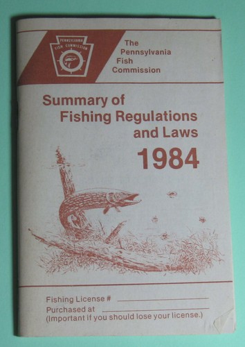 1984 Pennsylvania Fish Commission License Fishing Regulations and Laws ...