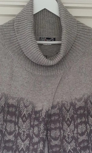 Desigual Knit Poncho Snake Pattern Chunky Tassel Roll Neck One Size - Picture 3 of 9