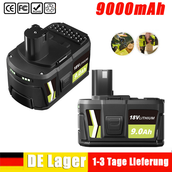2X 18V Akku FüR Ryobi 18 Volt One Plus Lithium RB18L50 P108 P104 Batterie 9,0Ah-image