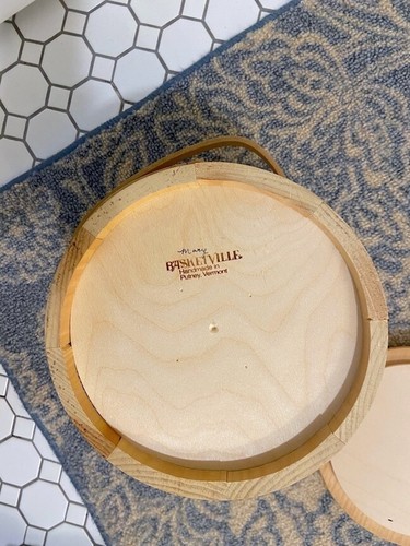 Super! NOS vtg 1970s repro Natural Wood SUGAR BUCKET Firkin signed BASKETVILLE - Picture 11 of 16