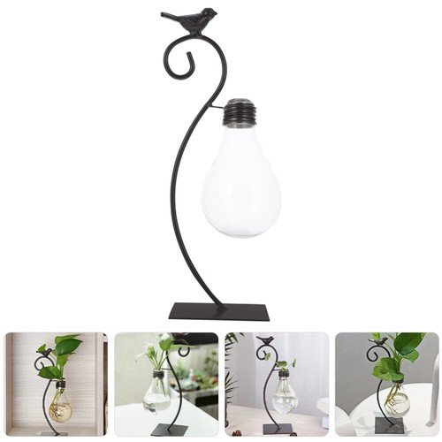4 Stück Glas-Blumenvase, dekorativer Übertopf mit Metallständer für Wohnzimmer, - Bild 9 von 12