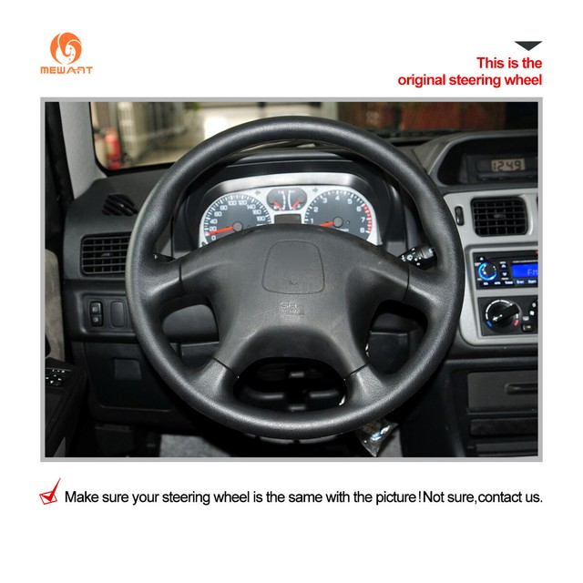 Black Artificial Leather Steering Wheel Cover for Mitsubishi Pajero
