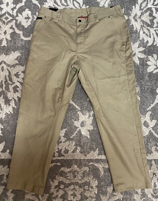 Nike Sportswear Bonded Woven Cropped Pants Mens Sz 34 Khaki