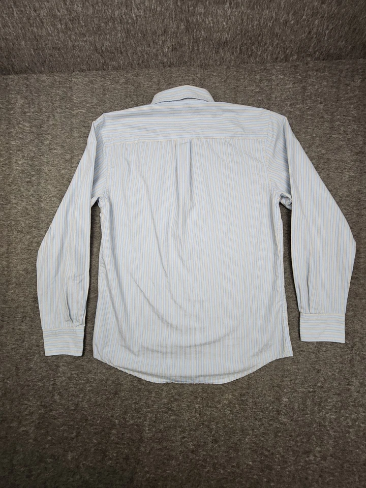 Dockers Classic Fit Stain Defender No Wrinkle Mens S Blue Stripe Button Up Shirt - Image 2 of 4