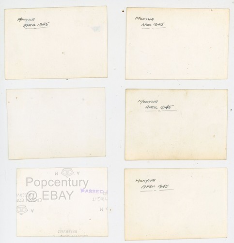 Lote de 6 fotos nítidas escenas Monywa Myanmar Birmania fotografía vintage de la Segunda Guerra Mundial 1945 - Imagen 6 de 6