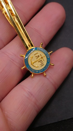 Vintage Gold Tone Tie Clip. IPAH International Association Of Ports And Harbors. - Picture 4 of 8
