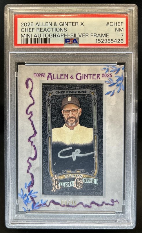 2025 Topps Allen & Ginter X Chef Reactions Mini Silver Frame Auto #9/15 PSA 7