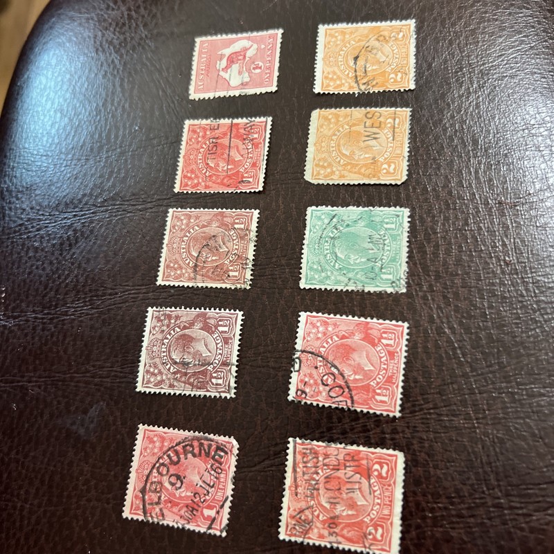 Early Austrailian Stamps King George The 5th , All Used Circa 1913 , Used Hinged