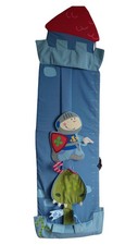 HABA Messlatte Wachstumsmessgerät Kinder Ritter Burg Drache Stoff Blau