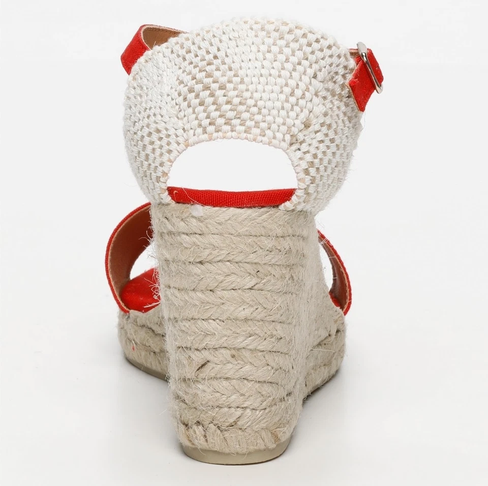 Sandales Compensées Nu-pieds Espadrilles CASTANER Bala Rouge Pointure 39 - Neuf - Photo 4/4