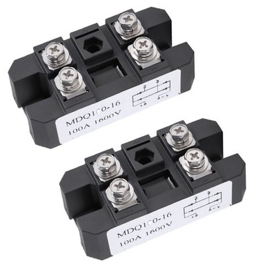 2 Pack MDQ Bridge Rectifier 100A 1600V Single Phase AC to DC Power Converter