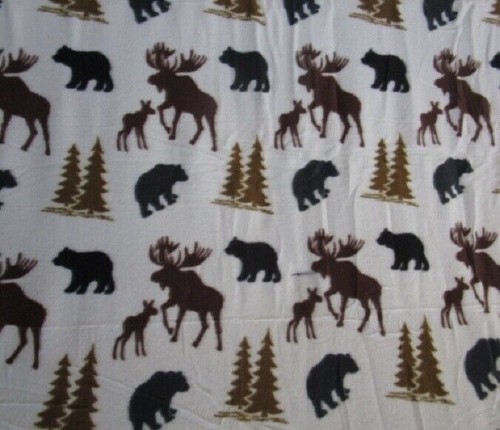 New Outdoors Moose Bear Fleece Throw Gift Blanket Reversible Rustic Cabin Decor - Picture 3 of 4