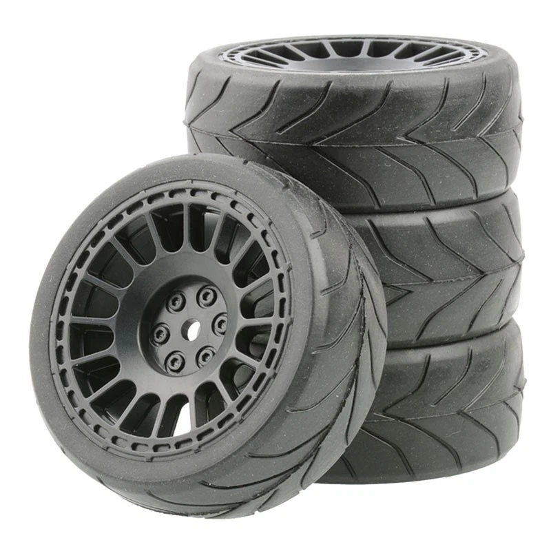 Juego de ruedas y neumáticos de goma para coche de radiocontrol de turismo en carretera 1/10 para Tamiya tt01/02 FW06 HSP Foto 4 de 4