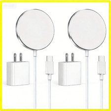 2PCS Magnetic Wireless Magsafe Charger Pad Fits iPhone 16 15 14 13 12 Pro Max