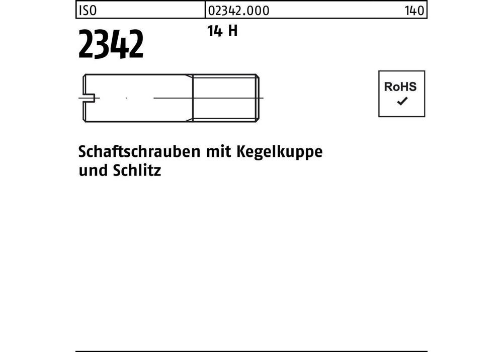 Рейхерная шахта ISO 2342 m.Kegelkuppe/Schlitz M 6 x 12 14 H
