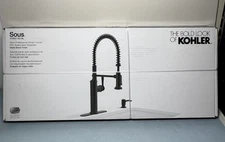 Kohler Sous Pro Faucet  Matte Black Finish With Soap Dispenser R10651-SD-BL NEW
