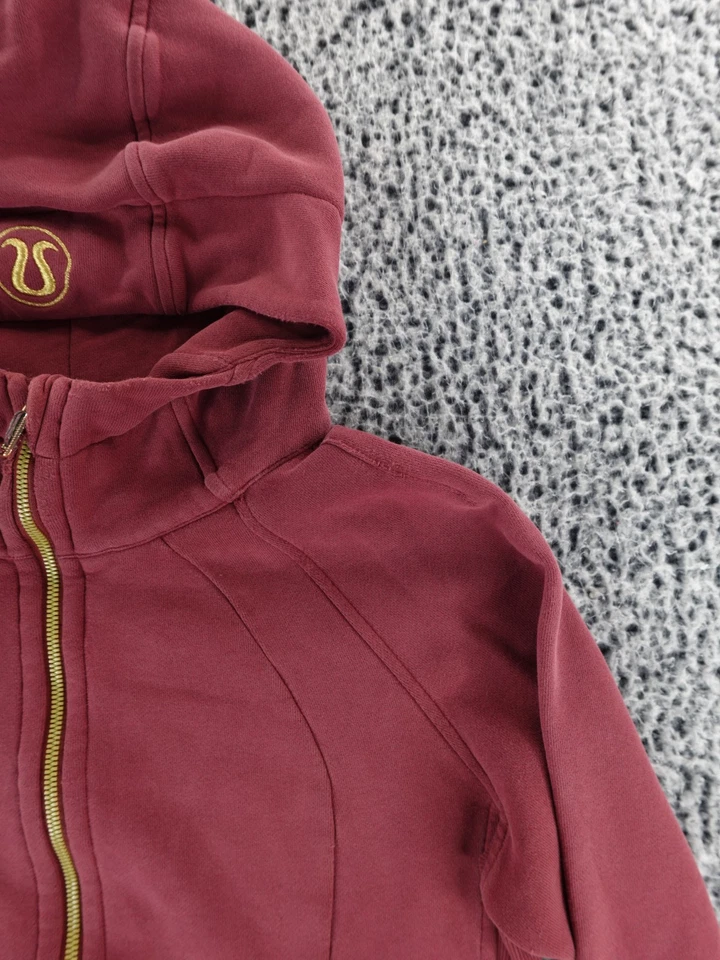Sudadera con Capucha Lululemon Talla 12 Buceo Cremallera Completa Vino Caliente Con Cremallera Dorada Envejecida Foto 3 de 4