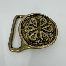 Vtg POPPY Belt Buckle ART Tech Ether SEA Urchin Flower 1970s Modernist RARE VG+