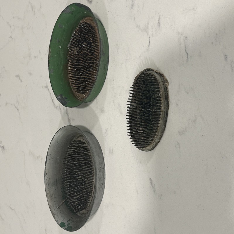 Vintage Set of 3 Large Oval 4” Metal Floral Frogs for Flower Arrangements