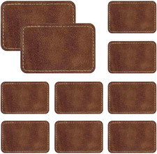 10 Pcs Blank Leatherette Hat Patches with Adhesive Rectangle Leather Iron on Pat