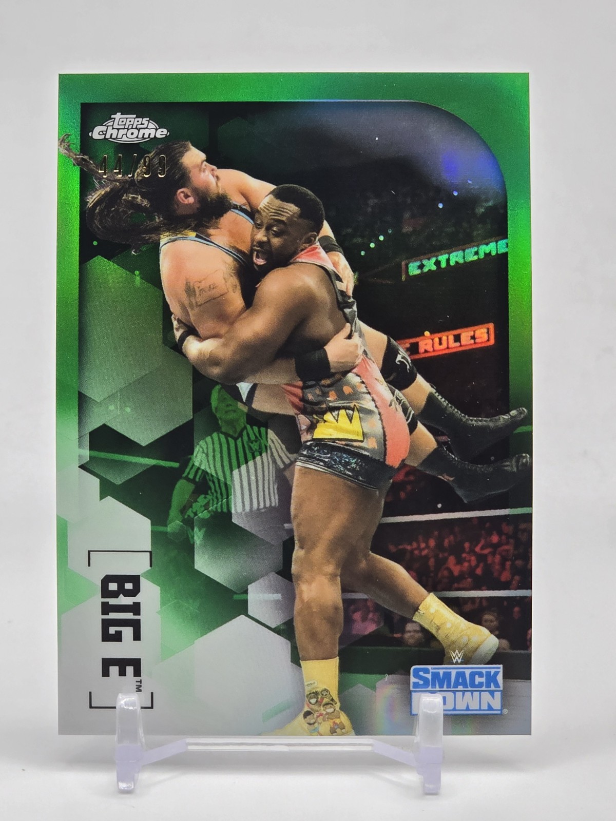 2020 Topps Chrome WWE Big E #10 Green Refractor /99