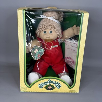 1984 Cabbage Patch Kids JESMAR Spain Blonde Hair and Pacifier In Box