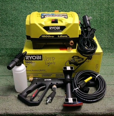 #ad Ryobi 1800 Max PSI 1.2 GPM Cold Water Electric Pressure Washer Used Lightly $89.99